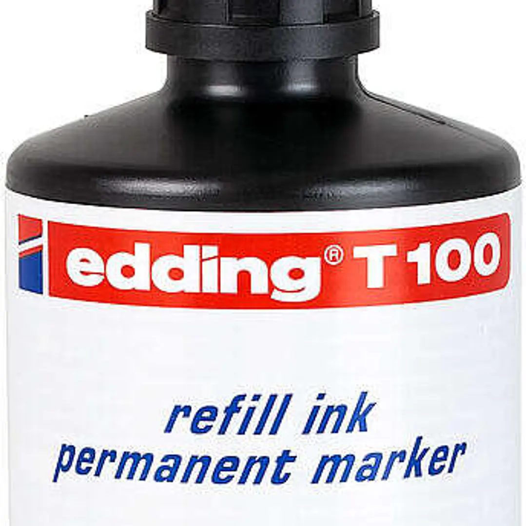 Edding T100 Bote de Recarga para Rotulador Permanente - Capacidad 100ml - Color Negro 1