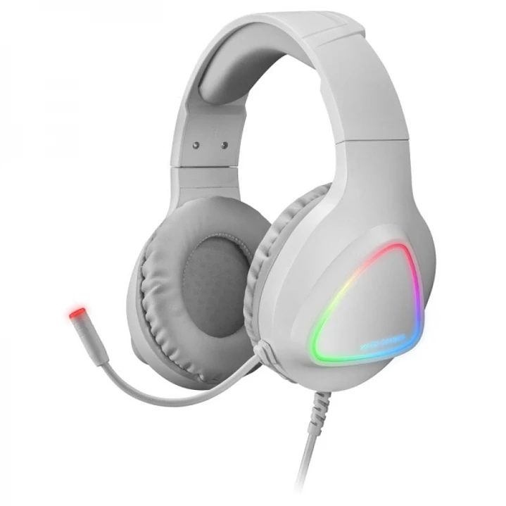 Mars Gaming MH122 Auriculares Gaming - Sonido Hi-Fi Ultra-Bass - Iluminacion FRGB - Cancelacion de Ruido Pasiva - Compatibilidad Total - Color Blanco 1