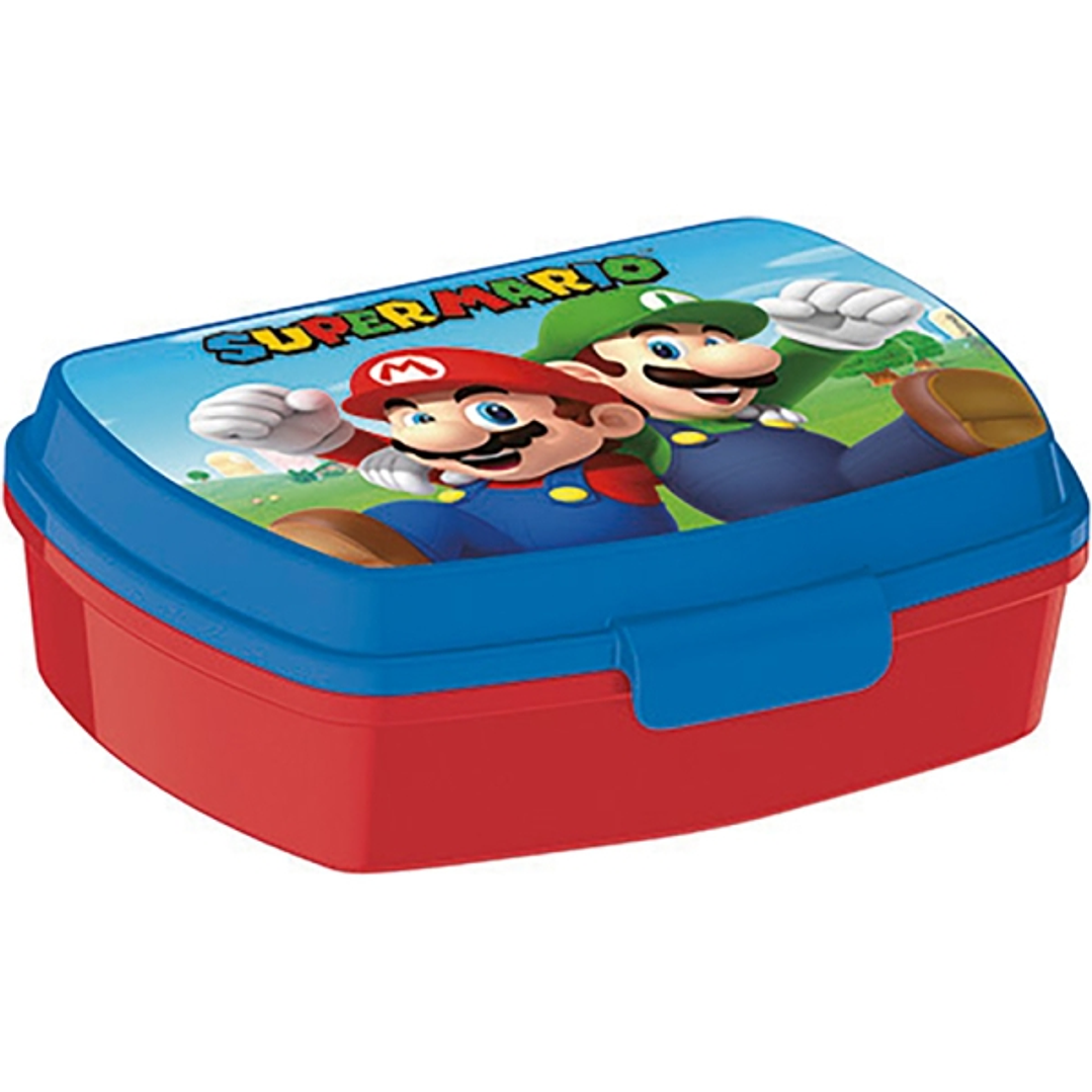 Safta Super Mario Sandwichera - PVC sin BPA - Cierre Hermetico a Presion - Color Rojo y Azul 1