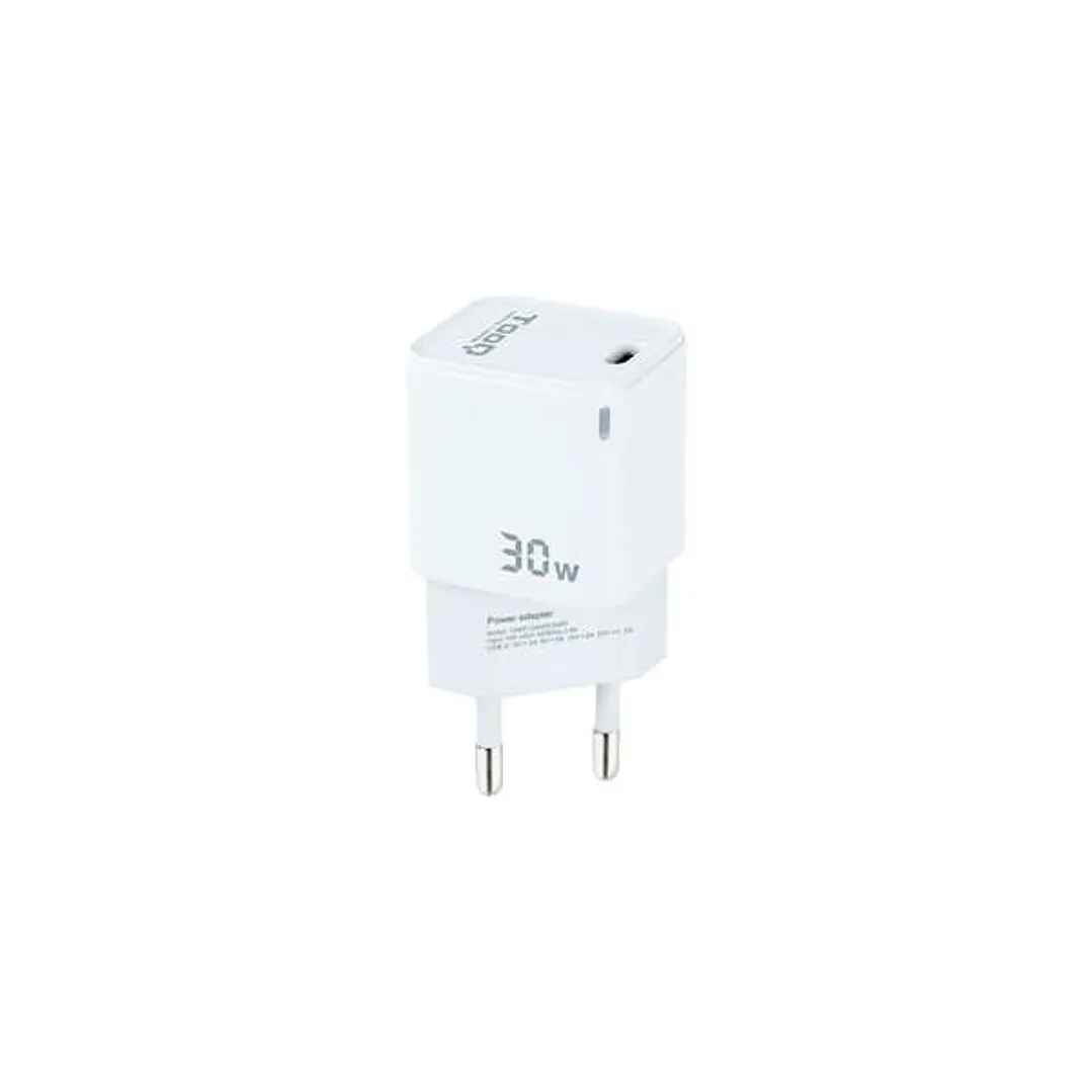 Tooq Cargador de Pared GaN USB-C/PD 30W - Color Blanco 1