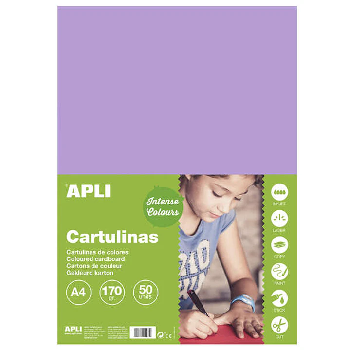Apli Cartulina Violeta A4 170g 50 Hojas 1