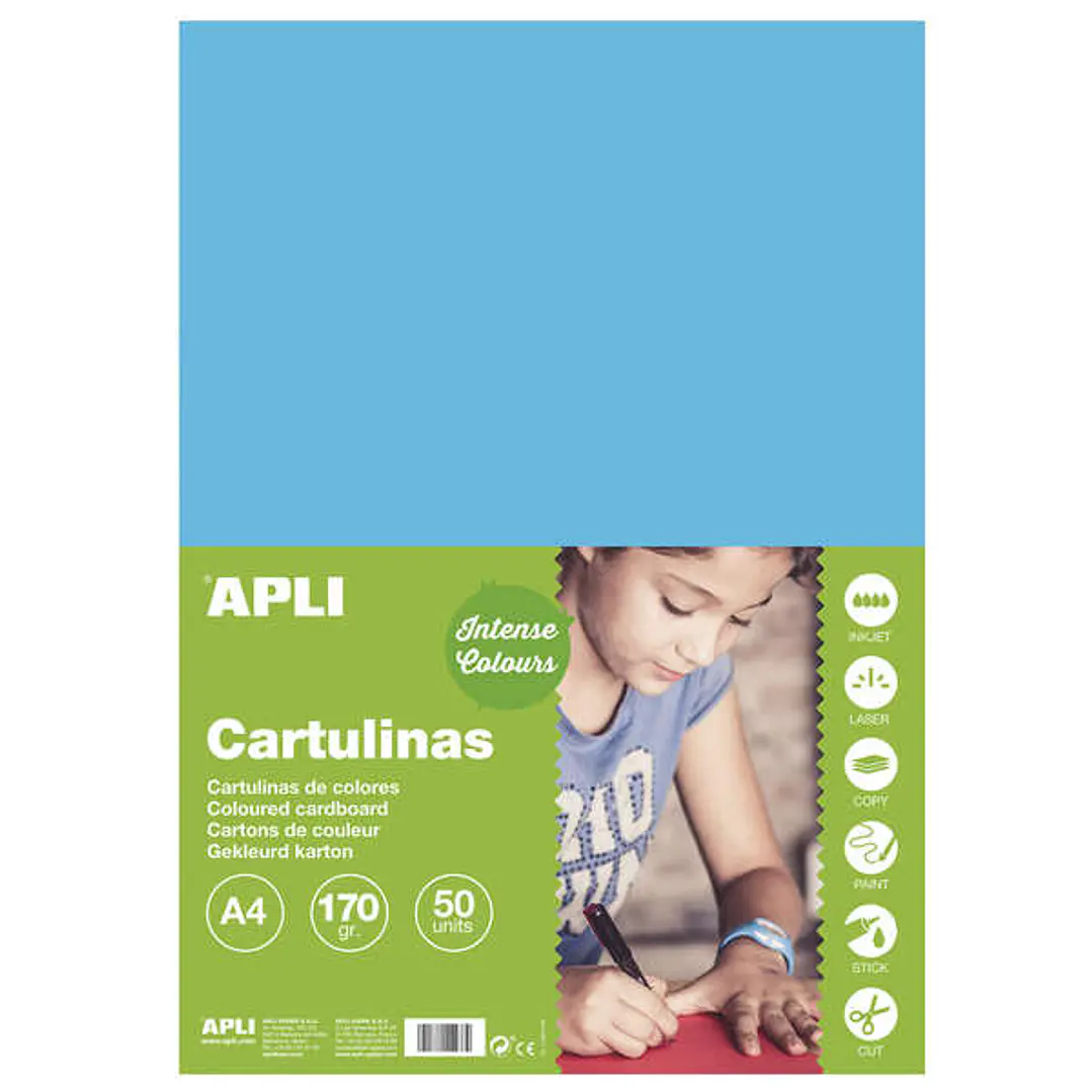 Apli Cartulina Azul Cielo A4 170g 50 Hojas 1