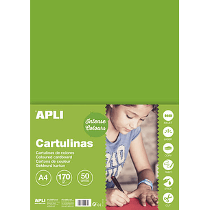 Apli Cartulina Verde Hierba A4 170g 50 Hojas