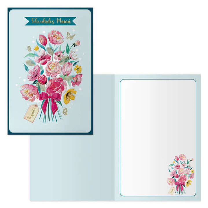 Dohe Pack de 6 Tarjetas de Felicitacion Dia de la Madre - 11.5x17cm - Impresas a Todo Color - Estampaciones con Pelicula de Color - Estampacion en Sec 1