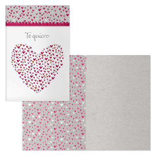 Dohe Pack de 6 Tarjetas de Felicitacion de San Valentin - 11.5x17cm - Impresas a Todo Color - Estampaciones con Pelicula de Color - Estampacion en Sec
