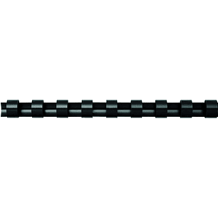 Fellowes Pack de 100 Canutillos de Plastico 12mm - Hasta 80 Hojas - Facil de Utilizar y Flexible - Alta Calidad - Color Negro