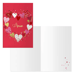 Dohe Pack de 6 Tarjetas de Felicitacion de San Valentin - 11.5x17cm - Impresas a Todo Color - Estampaciones con Pelicula de Color - Estampacion en Sec
