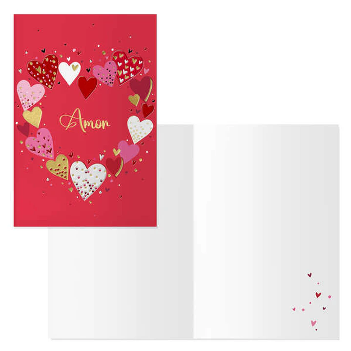 Dohe Pack de 6 Tarjetas de Felicitacion de San Valentin - 11.5x17cm - Impresas a Todo Color - Estampaciones con Pelicula de Color - Estampacion en Sec 1
