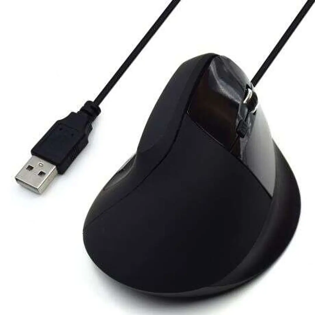 Ewent Raton Ergonomico Vertical USB 1800dpi - 5 Botones - Uso Diestro - Cable de 1.23m - Color Negro 1