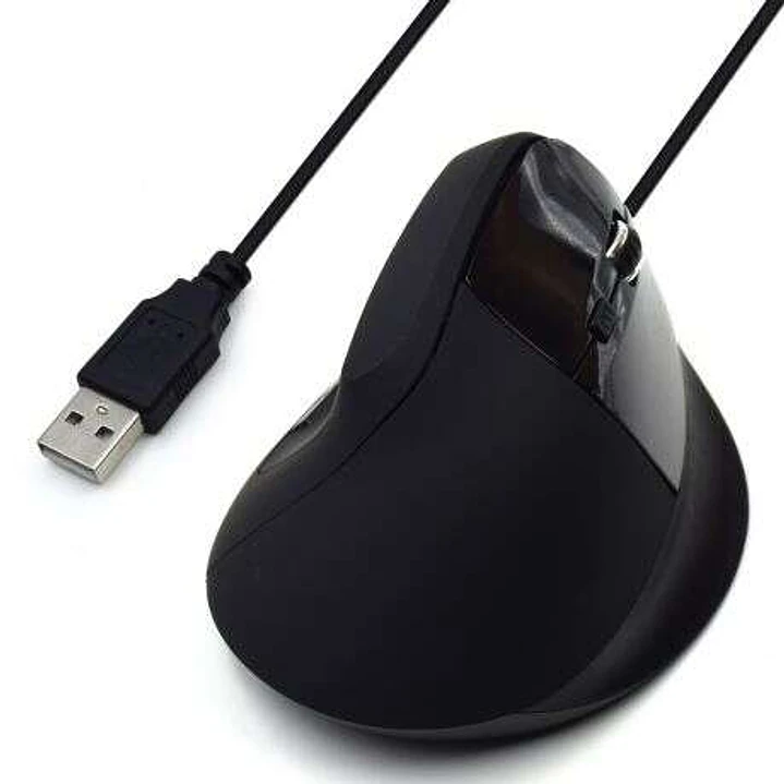 Ewent Raton Ergonomico Vertical USB 1800dpi - 5 Botones - Uso Diestro - Cable de 1.23m - Color Negro 1
