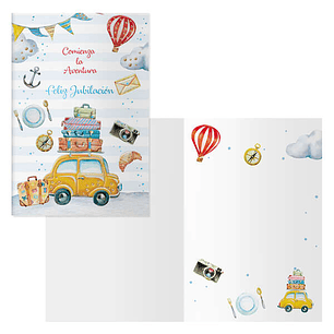 Dohe Pack de 6 Tarjetas de Felicitacion de Jubilacion - 11.5x17cm - Impresion a Todo Color - Estampaciones con Pelicula de Color - Estampacion en Seco