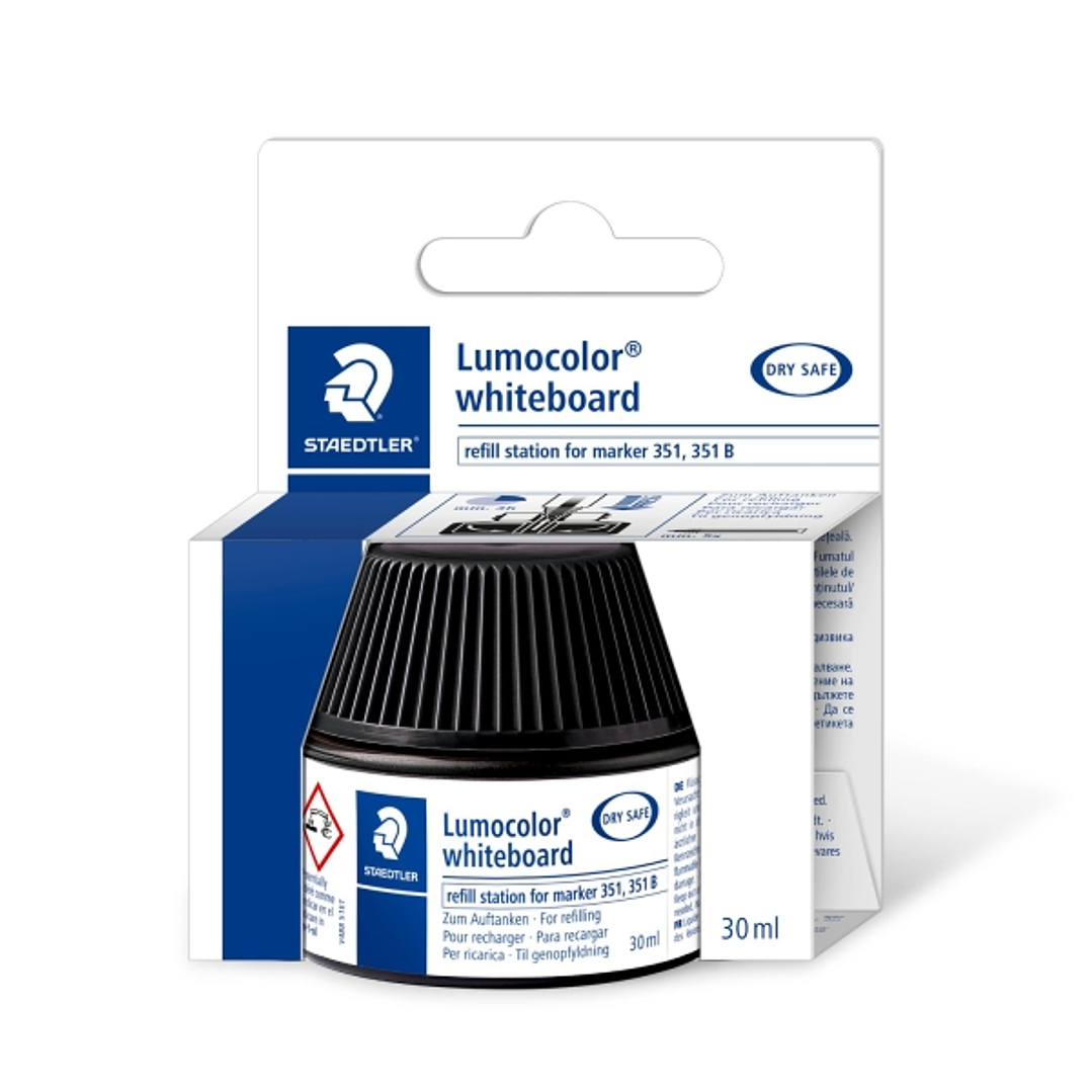 Staedtler Bote de Tinta para Recarga Rotulador Lumocolor 351 - Capacidad 30ml - Color Negro 1