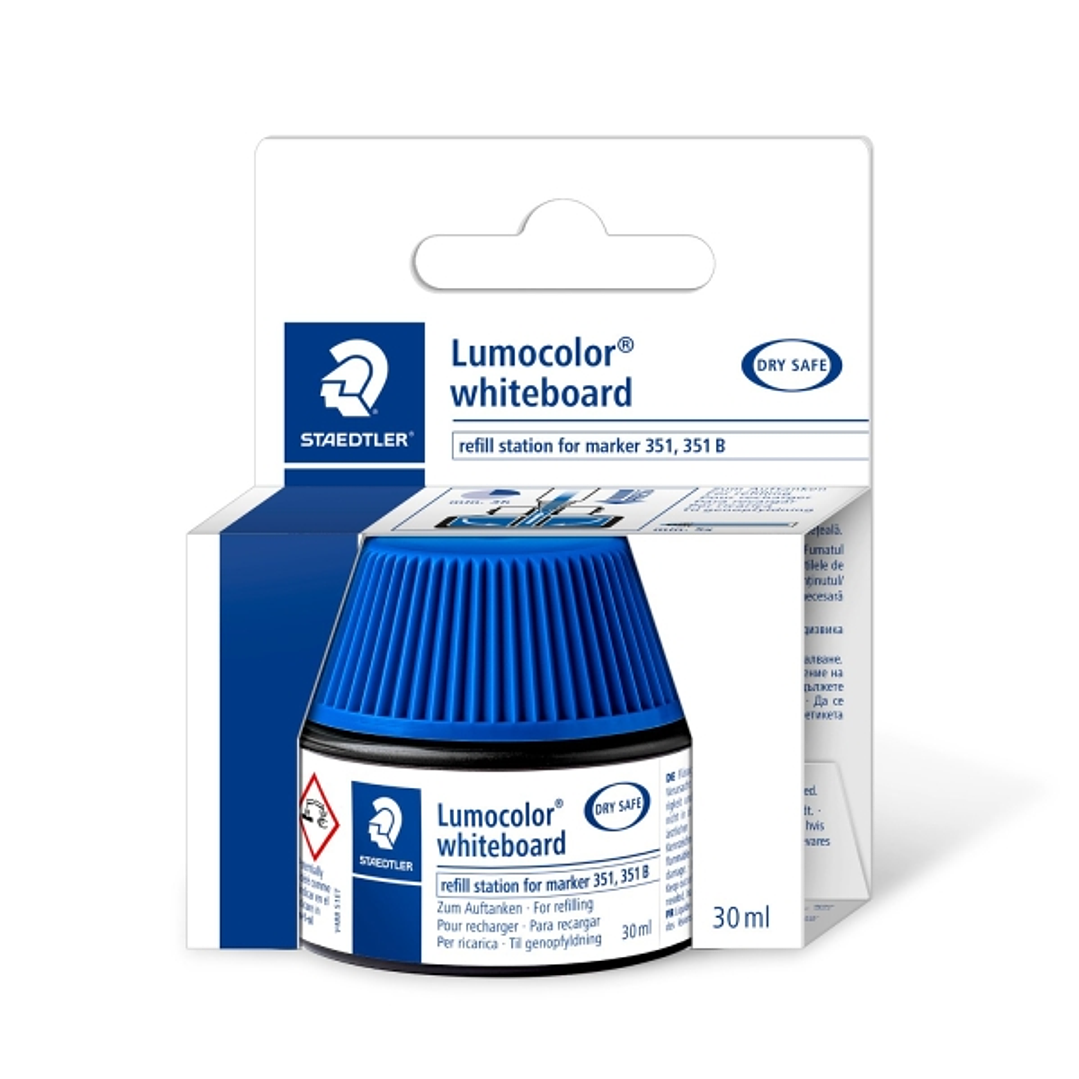 Staedtler Bote de Tinta para Recarga Rotulador Lumocolor 351 - Capacidad 30ml - Color Azul 1
