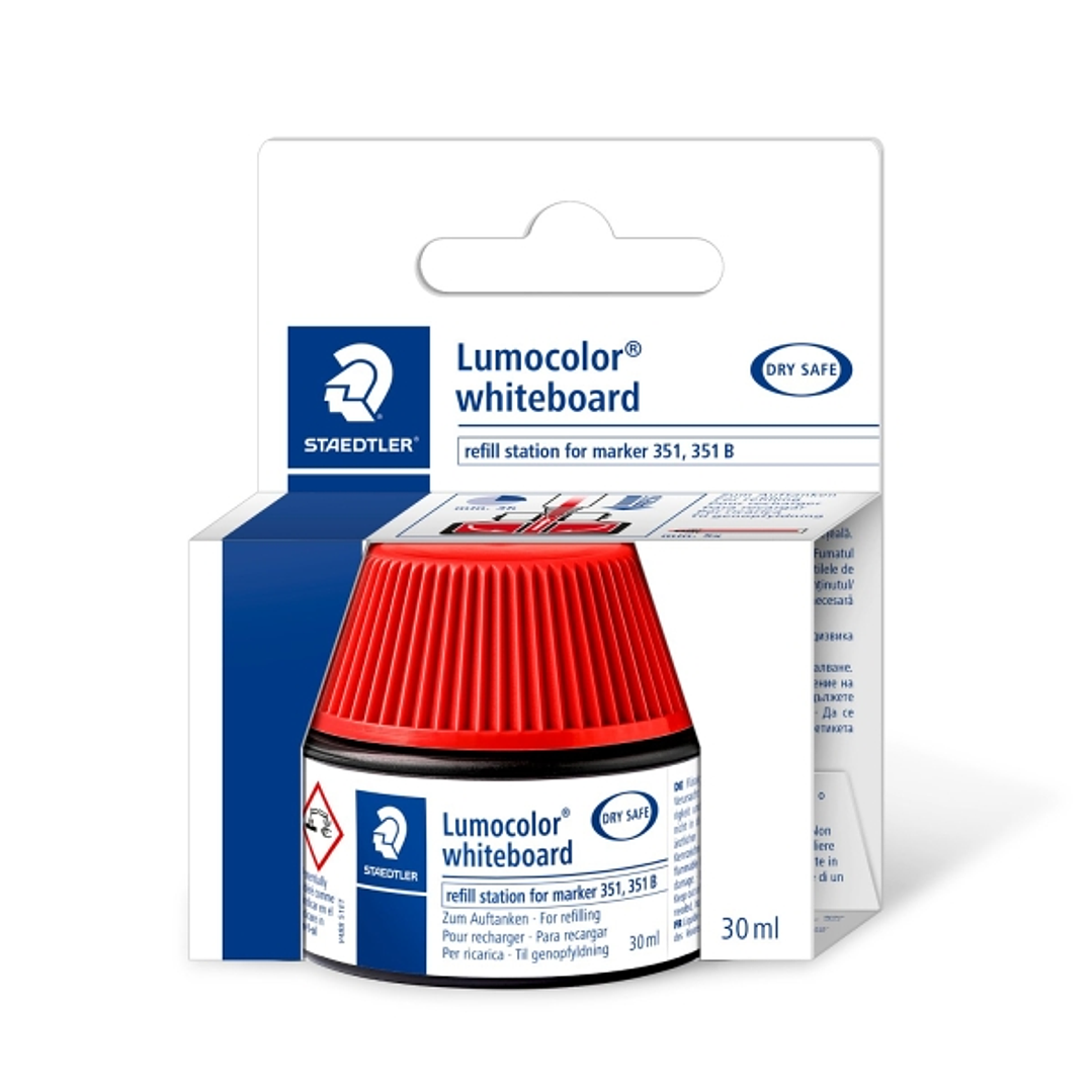 Staedtler Bote de Tinta para Recarga Rotulador Lumocolor 351 - Capacidad 30ml - Color Rojo 1