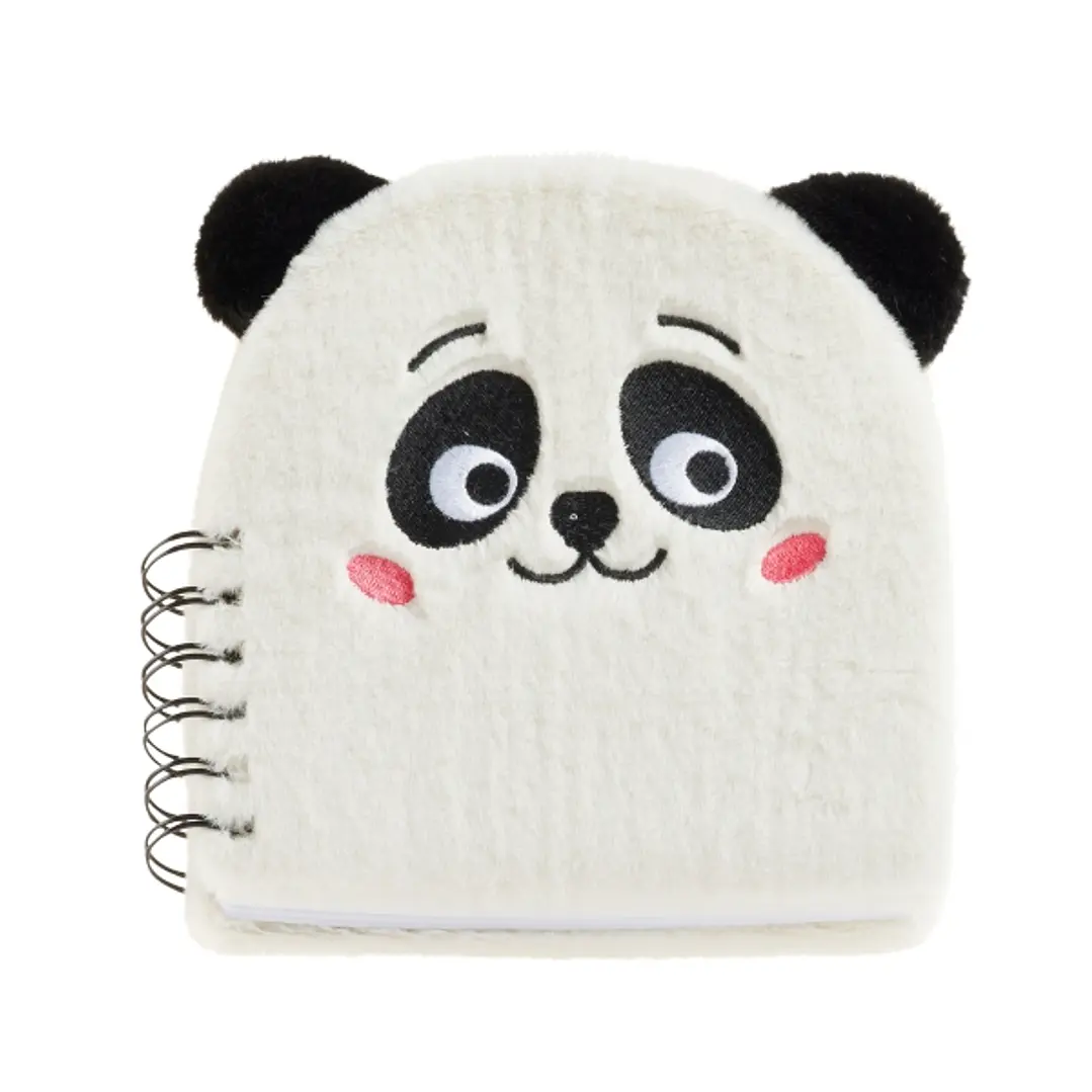 Miquel Rius Back2Fun Cuaderno Peluche Panda - 160 Hojas Lisas de Papel 80 g/m2 - Guardas Estampadas y Primera Pagina con Portadilla 1