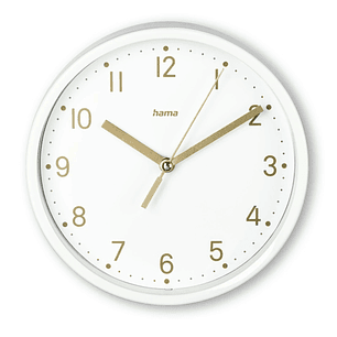 Hama Madeira Reloj de Sobremesa Analogico - Silencioso - Funciona con 1 Pila AA - 16x4.5cm - Color Blanco