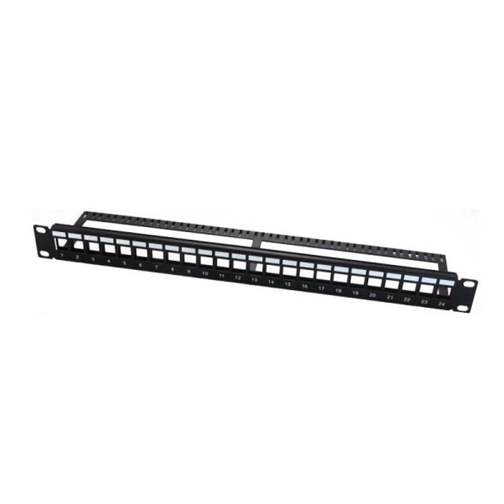 WP Patch Panel de 24 Puertos RJ45 UTP - 1U IDC sin Apantallar - Color Negro 1
