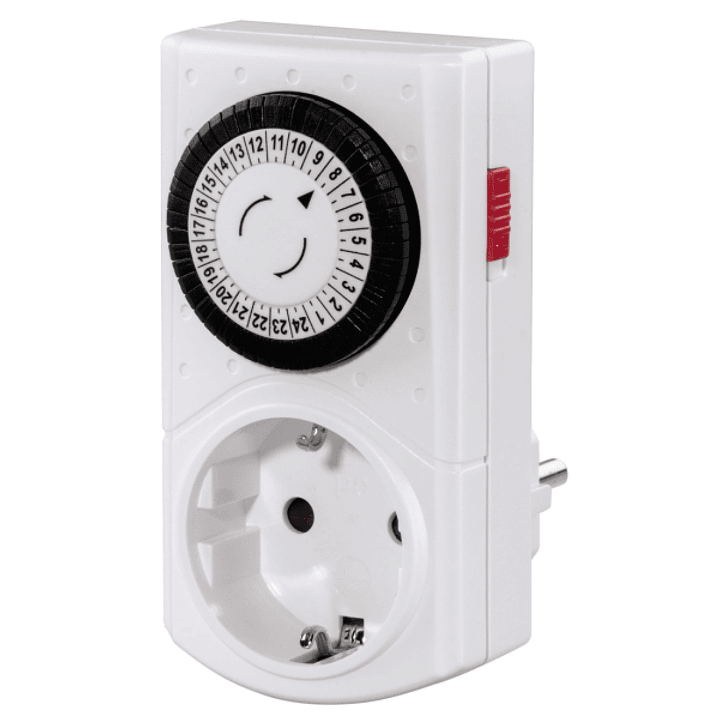 Hama Mini Enchufe Temporizador Mecanico - Potencia Maxima 3500W - Voltaje 230V - Temporizador - Intervalos de 30min - Color Blanco 1