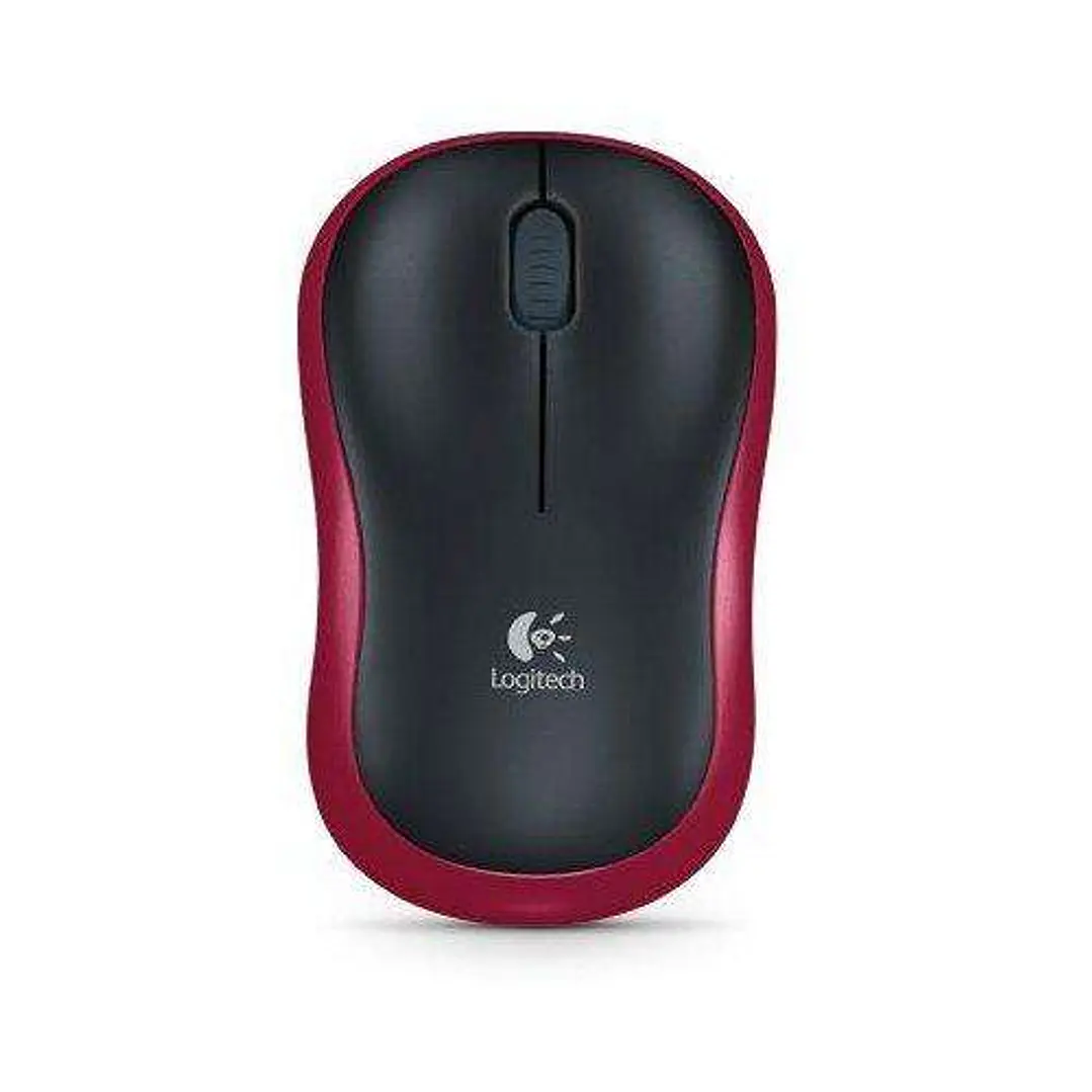 Logitech M185 Raton Inalambrico 1000dpi - 3 Botones - Uso Ambidiestro - Color Negro/Rojo 1