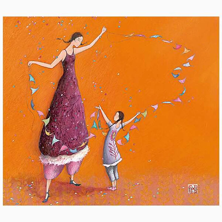 Pictura Aquarupella Gaëlle Boissonnard Tarjeta Doble 14x16cm - Acabado en Barniz de Relieve UV Grueso - Laminado Mate de Tacto Suave - Papel con Certi 1