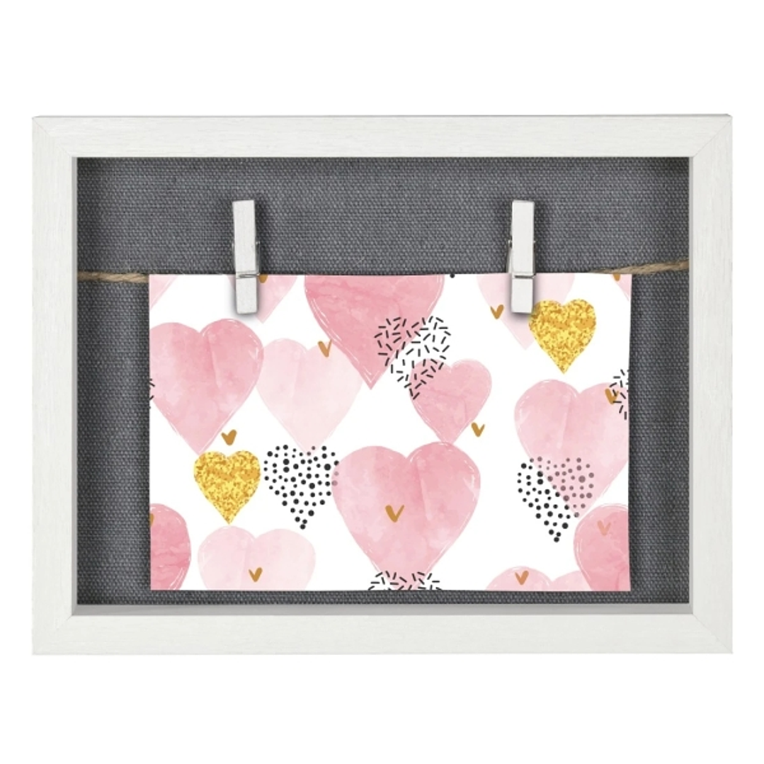 Hama Muro Marco de Fotos con Cordon - Madera MDF - 21.5x16.5x3.2cm - Color Blanco 1