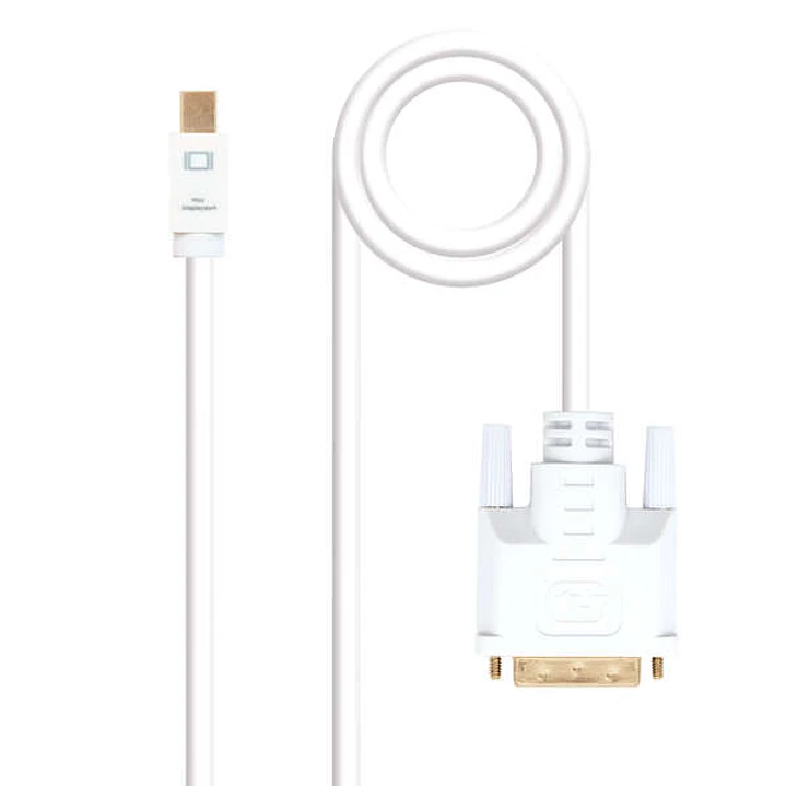 Nanocable Cable Conversor Mini DP Macho a DVI Macho 5m - Color Blanco 1