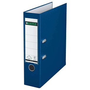 Leitz 180º Archivador de Palanca Tamaño A4 - Lomo Ancho 80mm - Ollao, Rado y Tarjetero en el Lomo - Carton Forrado en Plastico - Cantoneras Metalicas 