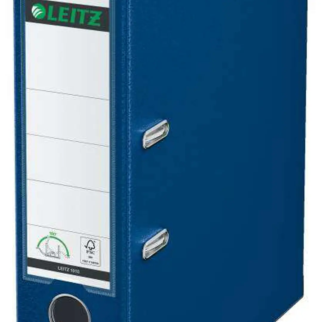 Leitz 180º Archivador de Palanca Tamaño A4 - Lomo Ancho 80mm - Ollao, Rado y Tarjetero en el Lomo - Carton Forrado en Plastico - Cantoneras Metalicas  1