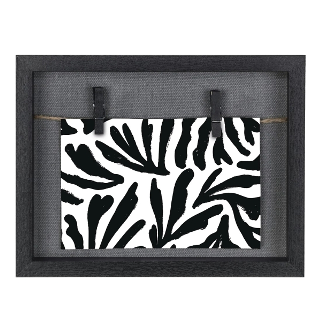 Hama Muro Marco de Fotos con Cordon - Madera MDF - 21.5x16.5x3.2cm - Color Negro 1