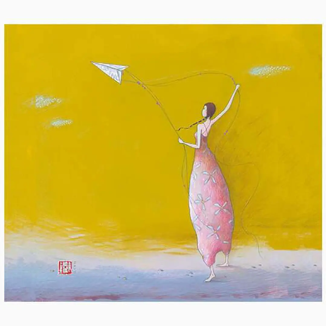 Pictura Aquarupella Gaëlle Boissonnard Tarjeta Doble 14x16cm - Acabado en Barniz de Relieve UV Grueso - Laminado Mate de Tacto Suave - Papel con Certi 1