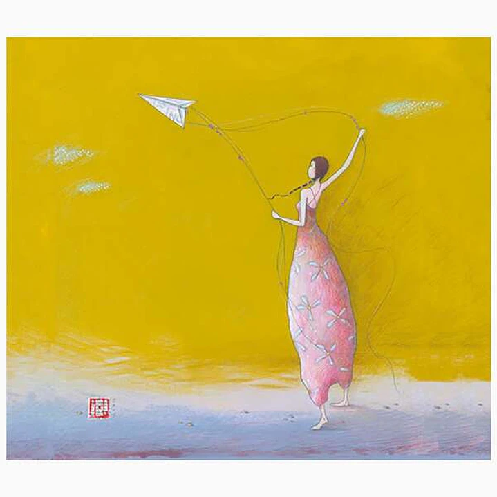 Pictura Aquarupella Gaëlle Boissonnard Tarjeta Doble 14x16cm - Acabado en Barniz de Relieve UV Grueso - Laminado Mate de Tacto Suave - Papel con Certi 1