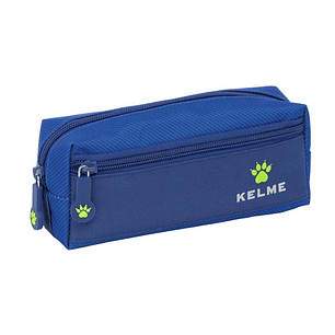 Safta Kelme Blue Portatodo - 3 Compartimentos con Cremalleras - Goma Elastica - 0.98L - 220x60x85mm - Color Azul