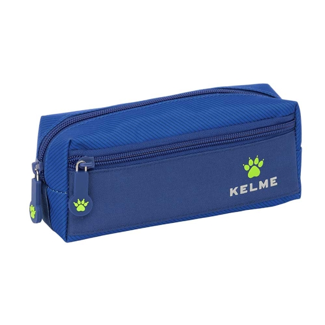 Safta Kelme Blue Portatodo - 3 Compartimentos con Cremalleras - Goma Elastica - 0.98L - 220x60x85mm - Color Azul 1
