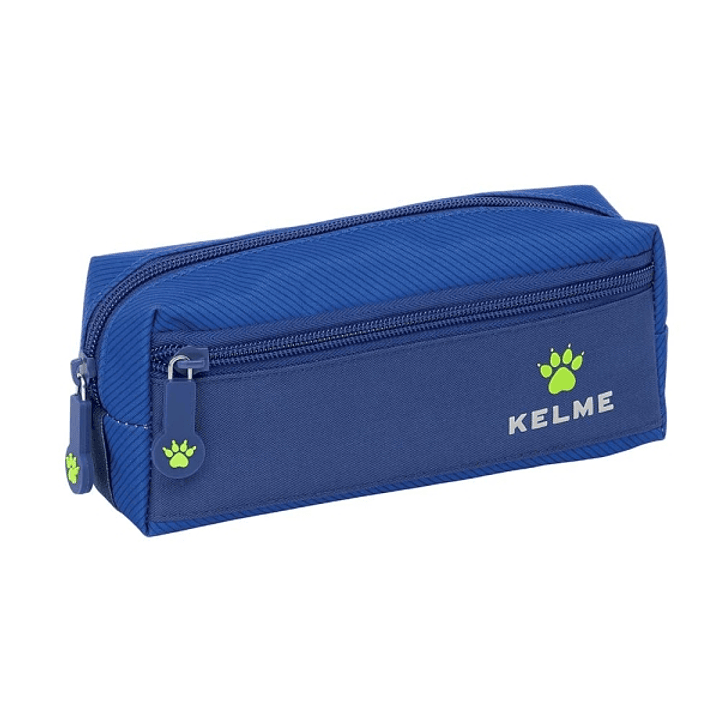 Safta Kelme Blue Portatodo - 3 Compartimentos con Cremalleras - Goma Elastica - 0.98L - 220x60x85mm - Color Azul 1