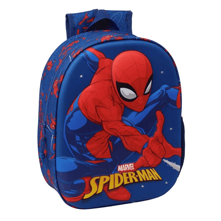 Safta Spider-Man 3D Mochila 3D - Luces LED - Portabotellas - Hombreras Acolchadas - Asa Superior - 8.64L - 270x100x330mm - Color Azul 1