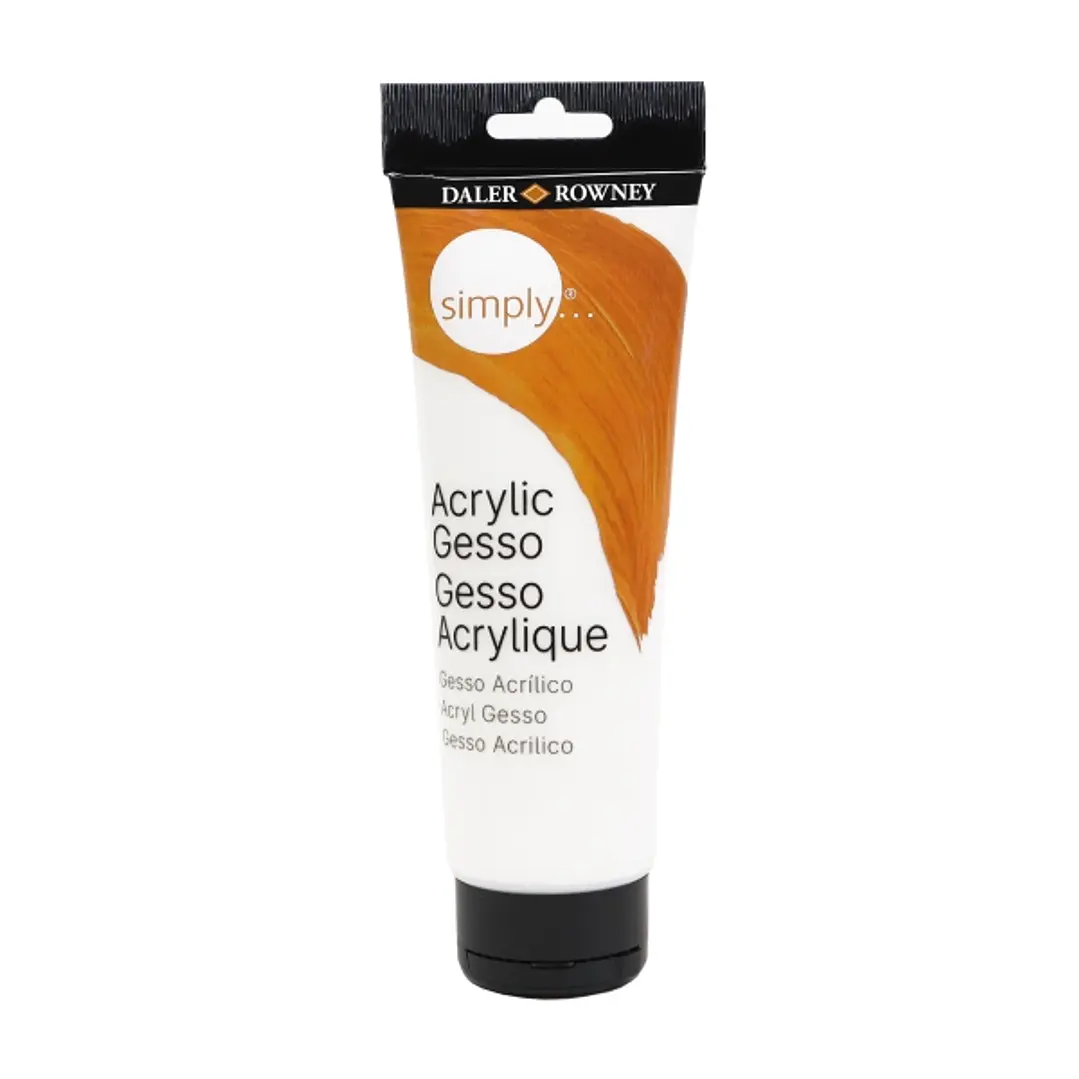 Daler Rowney Simply Gesso Imprimacion Yeso - Bote de Plastico - 250ml - Color Blanco 1