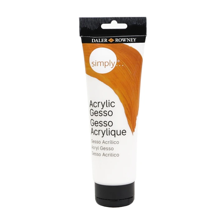 Daler Rowney Simply Gesso Imprimacion Yeso - Bote de Plastico - 250ml - Color Blanco 1