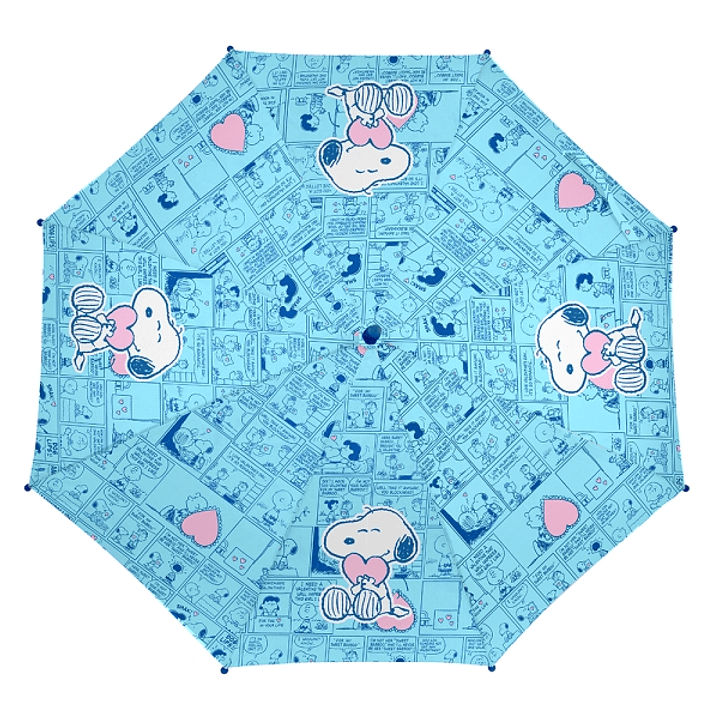 Safta Snoopy Love Paraguas Manual de 86cm - 8 Paneles - Asa y Punta de PVC - Poliester - Nervios de Acero de 8mm - Color Azul 1