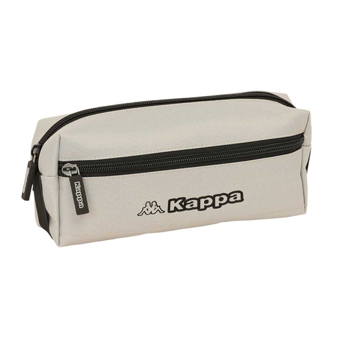 Safta Kappa Grey Portatodo - 3 Compartimentos con Cremalleras - Goma Elastica - 0.98L - 220x60x85mm - Color Negro y Gris 1