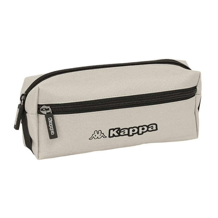 Safta Kappa Grey Portatodo - 3 Compartimentos con Cremalleras - Goma Elastica - 0.98L - 220x60x85mm - Color Negro y Gris 1