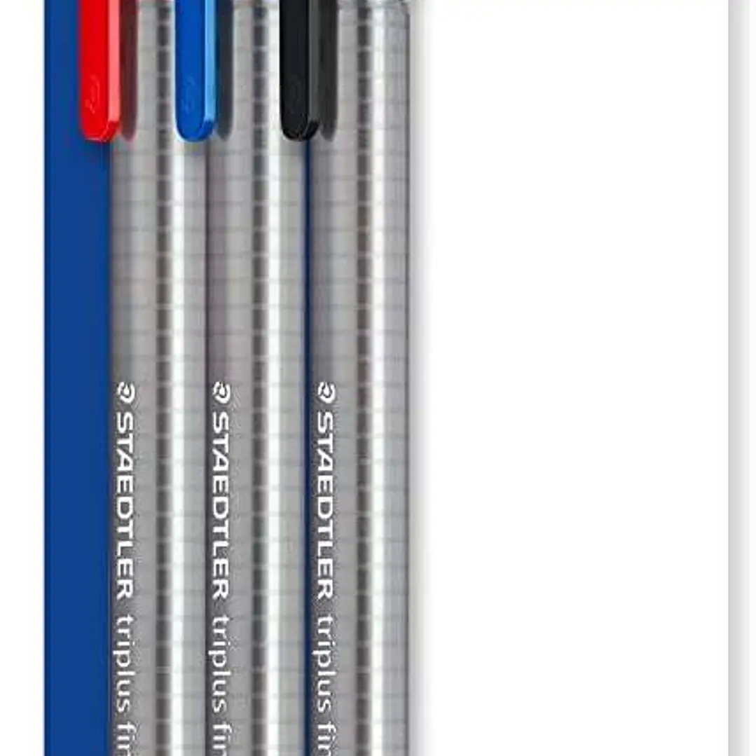 Staedtler Triplus Fineliner 334 Pack de 3 Rotuladores de Punta Fina - Trazo de 0.3mm Aprox - Diseño Ergonomico - Tinta Base de Agua - Colores Surtidos 1