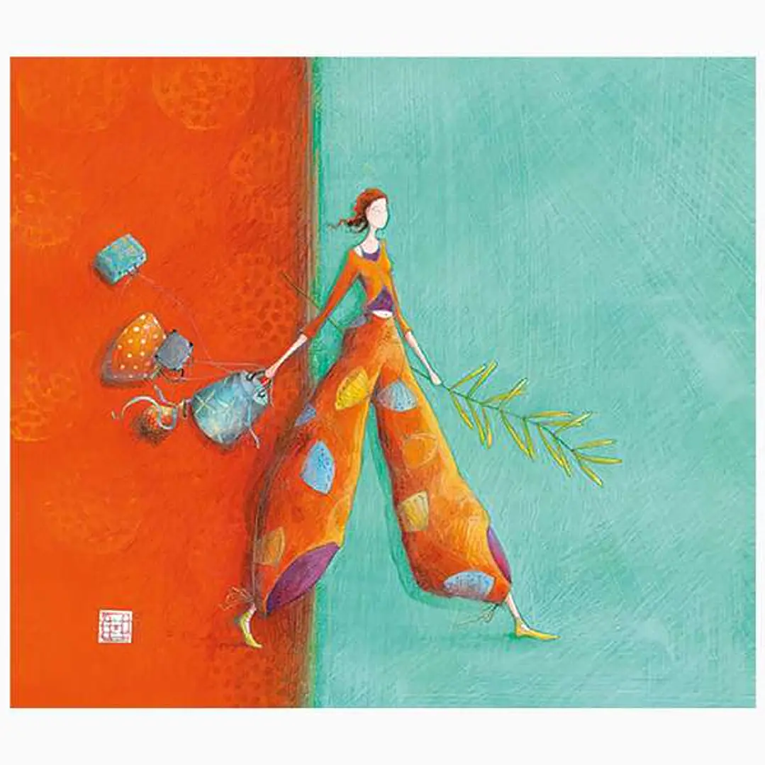 Pictura Gaëlle Boissonnard Tarjeta Doble - Acabado en Barniz de Relieve UV Grueso - Laminado Mate de Tacto Suave - 10.5x21cm - Papel con Certificacion 1