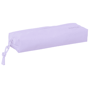 Safta Estuche Portatodo de 22cm - 1 Compartimento - Rectangular - Goma Elastica Trasera - 22x4x7cm - Color Lavanda