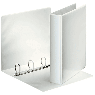 Esselte Carpeta Canguro con 4 Anillas Mixtas de 40mm - Formato A4 - 2 Bolsillos Exteriores - Certificado FSC - Color Blanco