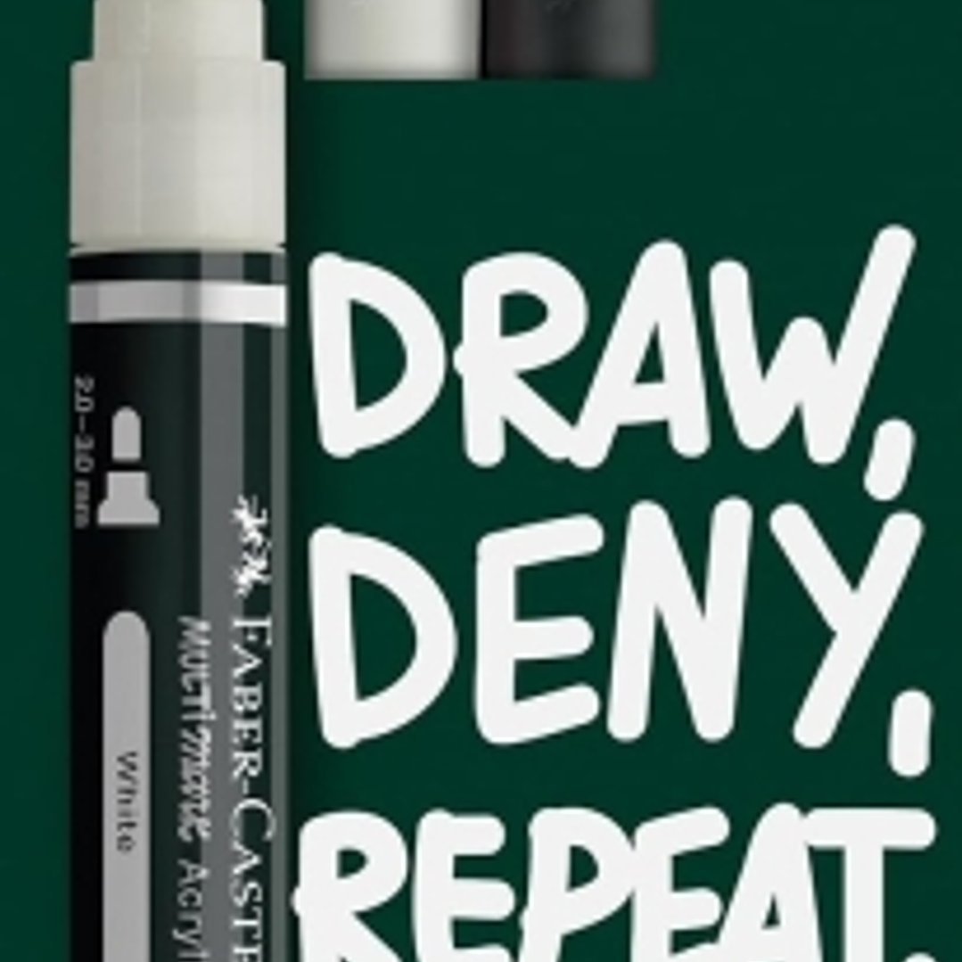 Faber-Castell Multimark Acrylic Pack con 2 Rotuladores Acrilicos Doble Punta - Puntas Redondas de 1mm y 3mm - Tinta Acrilica a Base de Agua - Colores  1