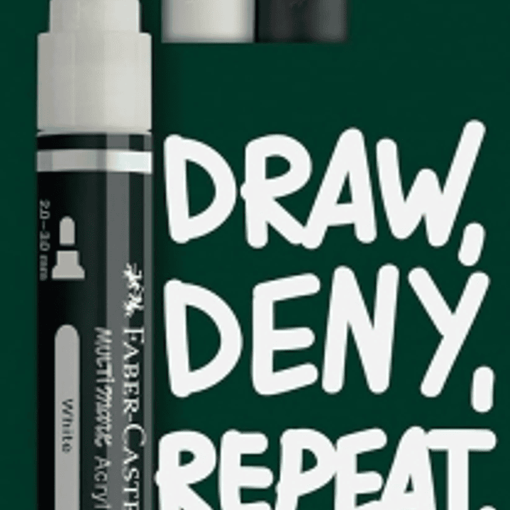Faber-Castell Multimark Acrylic Pack con 2 Rotuladores Acrilicos Doble Punta - Puntas Redondas de 1mm y 3mm - Tinta Acrilica a Base de Agua - Colores  1
