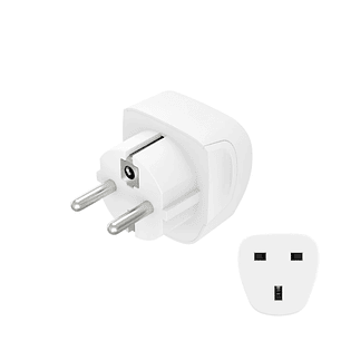 Hama Adaptador de Viaje Toma Tipo E y Schuko - Potencia hasta 3250W - Hembra Tipo G - Voltaje 220-250V - 5.7x5.1x5cm - Color Blanco
