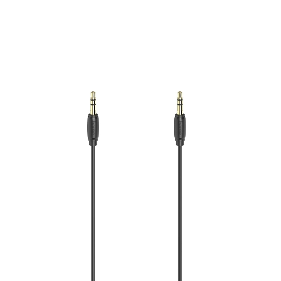 Hama Essential Cable de Audio - Longitud 1.5m - Contactos Chapados en Oro - Color Negro 1
