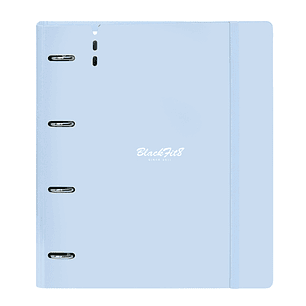 Safta Blackfit8 Cool Carpeta con 4 Anillas 35mm - Tapas de PP Foam - Recambio 100 Hojas - Cierre Elastico - Incluye Separadores - Ranura para Boligraf