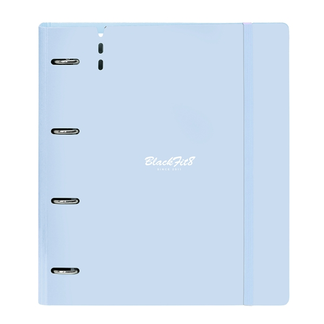 Safta Blackfit8 Cool Carpeta con 4 Anillas 35mm - Tapas de PP Foam - Recambio 100 Hojas - Cierre Elastico - Incluye Separadores - Ranura para Boligraf 1